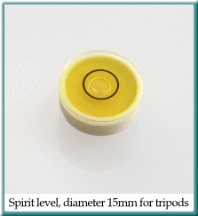 Spirit level, diameter 15mm for tripods
